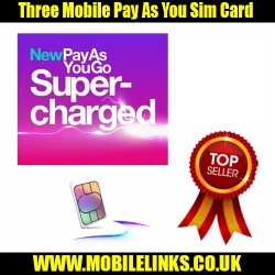 Three Network UK Pay As You Go SIM Card - EU Roaming Enabled